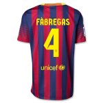 13-14 Barcelona #4 FABREGAS Home Soccer Jersey Shirt