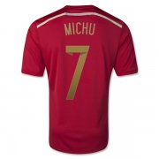 2014 Spain #7 MICHU Home Red Jersey Shirt