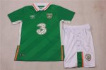 Kids Ireland Home Soccer Jersey 2016 Euro With Shorts