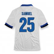 13-14 Inter Milan #25 Samuel Away White Soccer Jersey Shirt