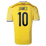 2014 Colombia #10 JAMES Home Yellow Jersey Shirt