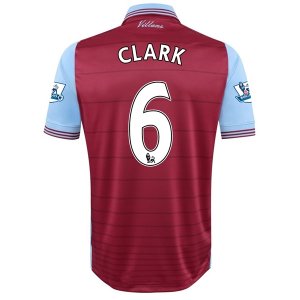 Aston Villa Home Soccer Jersey 2015-16 CLARK #6