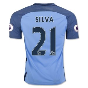 Manchester City Home Soccer Jersey 16/17 SILVA 21