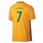 Brazil Home Soccer Jersey 2016 D. COSTA #7