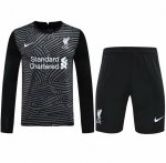 Liverpool Long Sleeve Goalkeeper Black Soccer Uniforms 2020/21