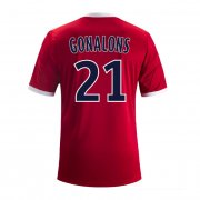 13-14 Olympique Lyonnais #21 Gonalons Away Red Jersey Shirt