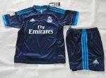 Kids Real Madrid Blue Soccer Kit 2015-16(Shirt+Shorts)