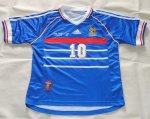 France Home Soccer Jersey 1998 World Cup ZIDANE #10
