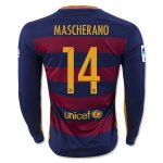Barcelona LS Home 2015-16 MASCHERANO #14 Soccer Jersey