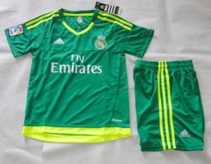 Kids Real Madrid Goalkeeper Kit 2015-16(Shirt+Shorts)