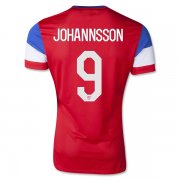 2014 USA #9 JOHANNSSON Away White Soccer Jersey Shirt