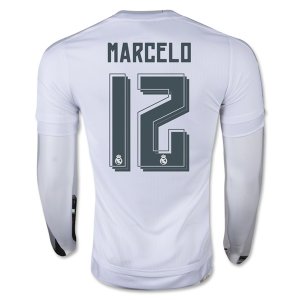 Real Madrid LS Home Soccer Jersey 2015-16 MARCELO #12