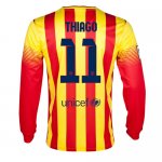 13-14 Barcelona #11 Thiago Away Long Sleeve Soccer Jersey Shirt