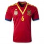 2013 Spain #6 A. INIESTA Red Home Soccer Jersey Shirt