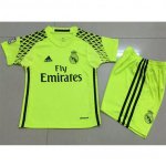 Kids Real Madrid Green Goalkeeper Kit 16/17 (Shirt+Shorts)