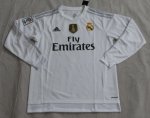 Real Madrid Home Soccer Jersey LS With WC Champion 2015-16