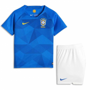 Kids Brazil Away Soccer Kit 2018 World Cup (Shirt+Shorts)