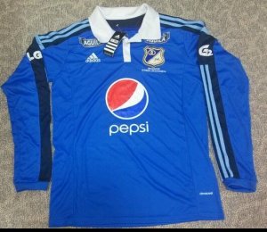 CD Los Millonarios Home Soccer Jersey 14/15 Blue LS