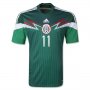 2014 Mexico #11 AQUINO Home Green Soccer Jersey Shirt