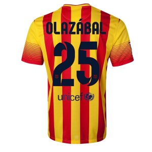 13-14 Barcelona #25 OLAZABAL Away Soccer Jersey Shirt