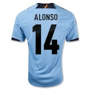 2012 Spain #14 Alonso Blue Away Soccer Jersey Shirt