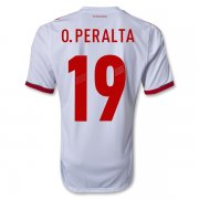 2013 Mexico #19 O.PERALTA Away White Soccer Jersey Shirt