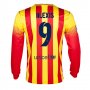 13-14 Barcelona #9 Alexis Away Long Sleeve Soccer Jersey Shirt