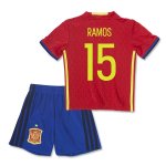 Kids Spain Euro 2016 RAMOS #15 Home Soccer Kit (Shirt+Shorts)
