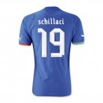 13-14 Italy #19 Schillachi Home Blue Soccer Jersey Shirt