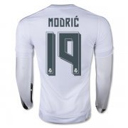 Real Madrid LS Home Soccer Jersey 2015-16 MODRIC #19