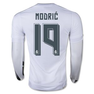 Real Madrid LS Home Soccer Jersey 2015-16 MODRIC #19