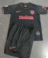 Children Atletico Madrid Away Black Soccer Suits 2019/20 Shirt and Shorts