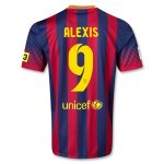 13-14 Barcelona #9 ALEXIS Home Soccer Jersey Shirt