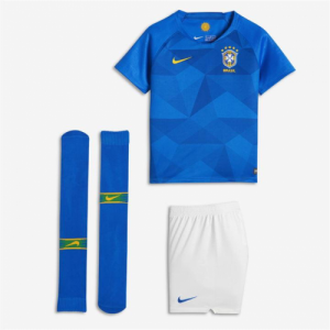 Kids Brazil Away Soccer Kit 2018 World Cup (Shirt+Shorts+Socks)