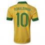 13/14 Brazil #10 RONALDINHO Yellow Home Jersey Shirt