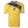 2014 Colombia #18 ZUNIGA Home Yellow Jersey Shirt