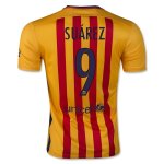 Barcelona Away Soccer Jersey Yellow 2015-16 Suárez 9