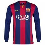 Barcelona 14/15 Long Sleeve Home Soccer Jersey