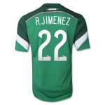 2014 Mexico #22 R.JIMENEZ Home Green Soccer Jersey Shirt