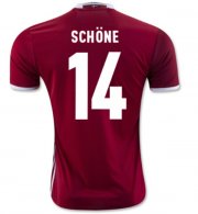 Denmark Euro Home Soccer Jersey 2016 SCHÖNE #14