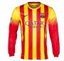 13-14 Barcelona #16 Sergio Away Long Sleeve Soccer Jersey Shirt