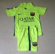 Kids Barcelona 14/15 Third Green Soccer Kit(Shirt+Shorts)