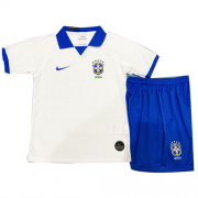 Brazil Home White Children's Jerseys Kit(Shirt+Short) 2019