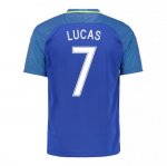 Brazil Away Soccer Jersey 2016 Lucas 7