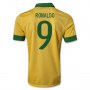 13/14 Brazil #9 Ronaldo Yellow Home Jersey Shirt