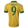 13/14 Brazil #9 Ronaldo Yellow Home Jersey Shirt