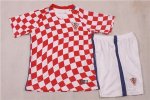 Kids Croatia Home Soccer Jersey 2016 Euro With Shorts