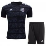 Mexico Gold Cup Home Black Soccer Jerseys Kit(Shirt+Short) 2019