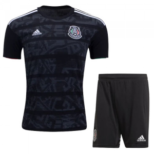 Mexico Gold Cup Home Black Soccer Jerseys Kit(Shirt+Short) 2019