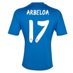 13-14 Real Madrid #17 Arbeloa Away Blue Soccer Jersey Shirt